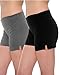Fold-Over Waistband Stretchy Cotton-Blend Yoga Shorts
