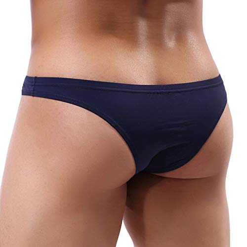Fastbot mens underwear,Thong Briefs Low Waist Underwear Soft Breathable Knickers Navy