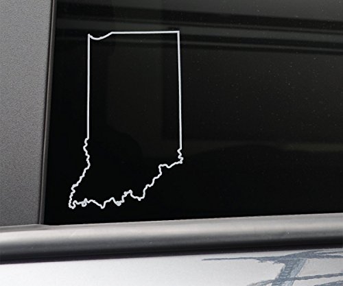 Indiana Vinyl Decal Laptop Car Truck Bumper Window Sticker, 6.25" x 4", Gray