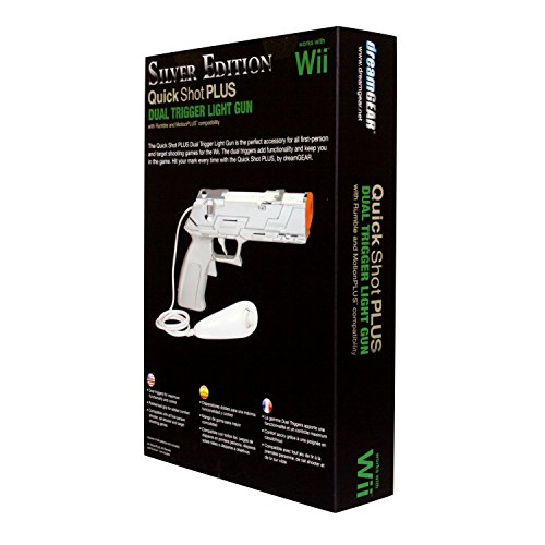 Wii Silver Edition Quick Shot Plus Dual Trigger Light Gun Nintendo