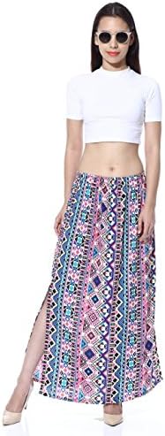 Women's Royal Crepe Printed Long Slit Skirt (self Design