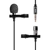 Lavalier Lapel Microphone, Komking Omnidirectional Condenser Microphone with Easy Clip On System ­for Recording Youtube/Interview/Video Conference/Podcast/Voice Dictation
