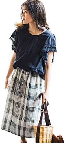 Amazon Nissen ニッセン ワンピース ドレス レース Sh01 ワンピース 袖レースドッキングワンピース 黒 黒系チェック M 服 ファッション小物 通販