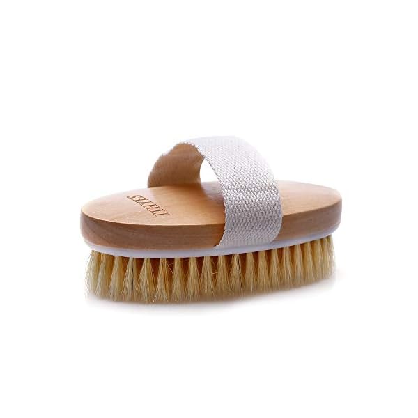Ithyes Dry Brushing Body Brush Exfoliating Brush Natural Bristle bath Brush for Remove Dead Skin Toxins Cellulite…