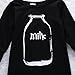 Baby Boy Girl Romper Milk Printed Long Sleeve Jumpsuit Playsuit Outfits (0-6 months, black)
