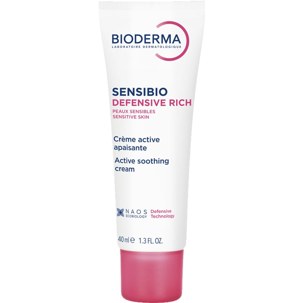 Bioderma Sensibio Defensive Rich - Soothing, Nourishing & Protective Face Cream for Sensitive & Dry Skin, Formulated with Vitamin E & Glycerin, 40ml