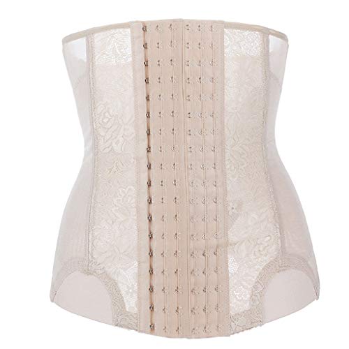 DIMPLEYA Abdominal Belt Thin Female Fat Burning Slimming No Trace Waist Seal Breathable No Curling Adjustable Fashion Abdomen Belt,Skintone,XS