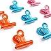 1.5in Metal Magnetic Clips, Colored Magnets Clips, Refrigerator Whiteboard Wall Hanging Magnets 12 Packs with 5 Metal Plates (Four Colors)
