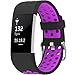 SKYLET Compatible with Fitbit Charge 2 Bands, 3 Pack Breathable Silicone Replacement Sport Wristbands Compatible with Fitbit Charge 2 with Secure Watch Clasp Men Women Large Small