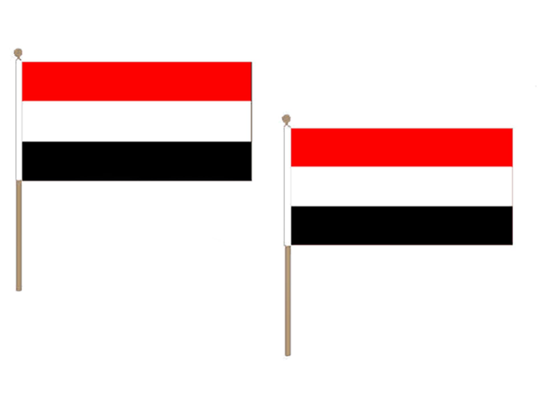 YEMEN FLAG 12'' x 18'' wood stick - YEMENI FLAGS 30 x 45 cm - BANNER 2x3 in with pole - AZ FLAG