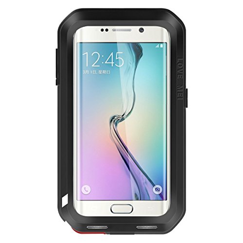 Galaxy S6 Edge Case, HM-ANT Love MEI Aluminum + Silicone Impact Protection Waterproof Case Shockproof Rugged Waist Metal Aluminum Case Cover for Samsung Galaxy S6 Edge (Black)