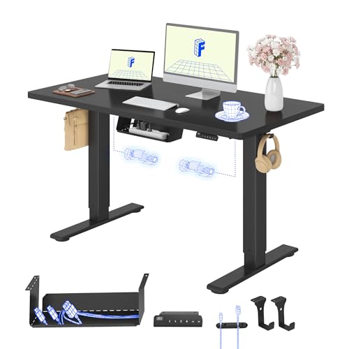 FLEXISPOT Höhenverstellbarer Schreibtisch elektrisch, Doppelmotor 120x80 cm