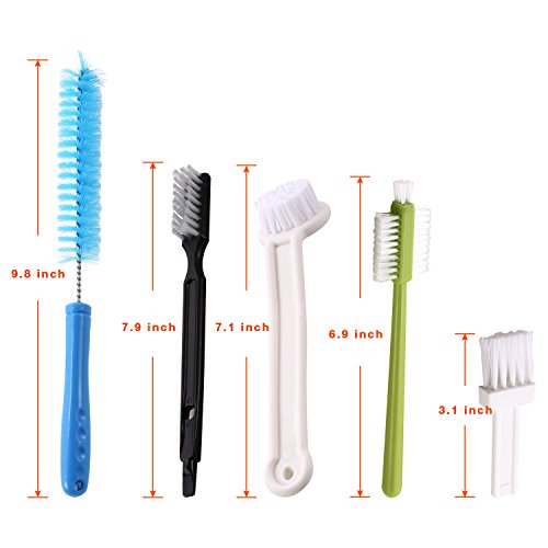 Hopekings Brush Tool for Blender/Juicer/Dish Brush Refills/Water Bottle Cleaning Brush Set, 5-Pack - Thumbnail 2