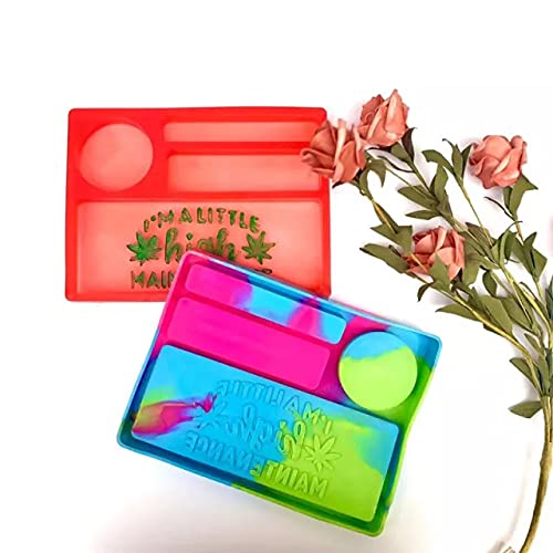 Silicone Rolling Tray mold Set, Tray Grinder and maple leaf mold for