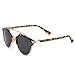 CHB Women's HD Mirrored Lens Creative Metal Frame Street Fashion Designer Polarized Sunglasses UV400 with Case