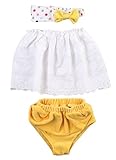 3pcs Suit Baby Girl Clothes Strapless Tops Skirts+Briefs Outfits Set Sunsuit