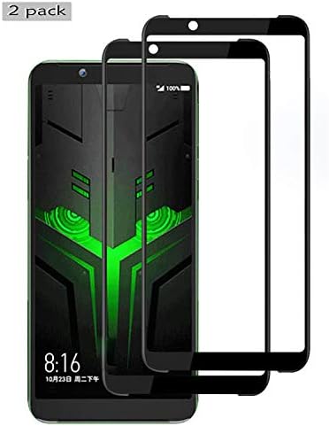 ViViKaya Full Coverage Screen Protector for Xiaomi Black Shark Helo, [2 Pack] Film Protector 9H Hardness Anti-Scratch No-Bubble Tempered Glass for Xiaomi Black Shark Helo [Black]