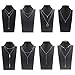 Coolcoco Fashion Metal Silver Choker Necklace Set with Pendant for Women (8 Pieces/Set)