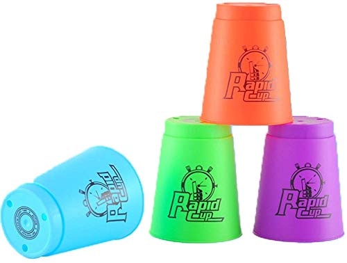 Erlsig Quick Stacks Cups 12 Pack of Sports Stacking Cups Speed Training Game Challenge Competition Party Toy with Carry Bag (Purple) - Thumbnail 4