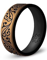 Knot Theory Silicone Ring in Antique Gold Filigree