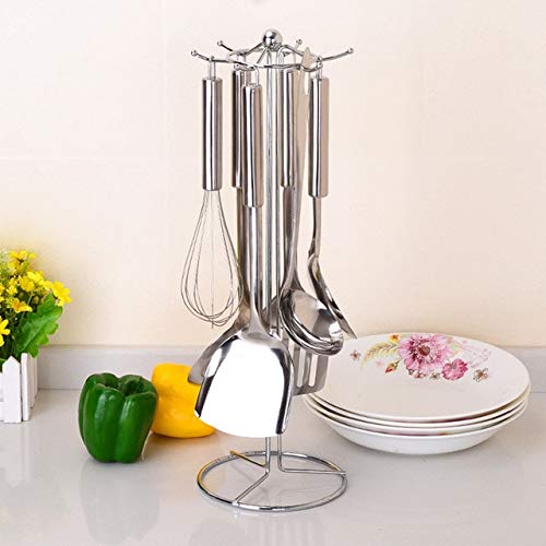 BeesClover 6-Hook Multi-Functional Metal Plating Kitchen Spoon Turner Ladle Holder Stand Organizer Rack Shelf