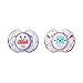 Tommee Tippee Fun Style Pacifiers, Symmetrical Design, BPA-Free Silicone Binkies, 0-6m, 2 Count, Colors and Designs Vary