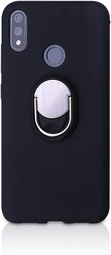 BLU VIVO XI+ Case, Rotating Ring [ 360°Kickstand ] Soft Slim TPU [ Ultra-Thin ] Protection Cases Cover Compatible with [ Magnetic Car Mount ] for BLU VIVO XI+ (Black)