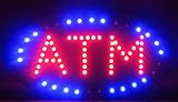 2xhome - ATM LED Neon Light Open Sign Highly Visible with Color Animation Power On/off Two Switch Switches for Business ATM with Chain...
