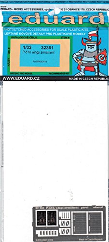 EDU32361 1:32 Eduard PE - P-51K Mustang Wings Armament Detail Set (for use with the Dragon model kit) [MODEL KIT ACCESSORY]