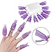 Gel Nail Polish Remover Kit, Nail Polish Remover Tool with Nail Clips, Nail File, Nail Brush, Triangle Cuticle Peeler Scraper, Finger Separators, Lint Free Nail Wipes for Gel (Purple)