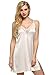 Ekouaer Womens Bridal Nightgown Sleeveless Nightshirt Satin Sleepwear Lace Chemises Lingerie Silk Pajamas, White, Medium