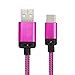 Lucoo Type C Male Connector to Type A Male Data Cable For ZTE Zmax Pro Z981(Hot Pink)