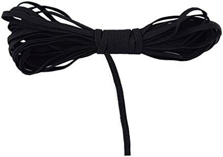 DIY PARK 5 Yard 1/8" 3mm Solid Skinny Elastic Knitted Spandex Band Baby Headband Hair Tie Dress DIY Sewing Trim Craft(Black)
