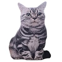 Unionup Creative 20" Cats Pillow Simulation Plush Soft Stuffed Toy Cartoon Animal Cushion Sofa Bed Home Decoration Kids Gifts (Black)