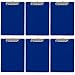 Trade Quest Plastic Clipboard Opaque Color Letter Size Low Profile Clip (Pack of 6) (Dark Blue)
