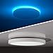 TALOYA LED Flush Mount Ceiling Light with Back Ambient Light (Ice Blue), 24W Round 12 Inch Low Profile Surface Mount Light Fixture for Bedroom Living Dining Room, Easy Installation