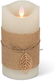 Everlasting Glow 6" H Wax Burlap Oasis Candle, 4.5Inl x 3.5Inw x 8.25Inh