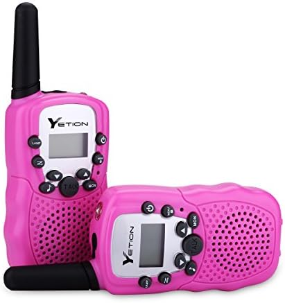 YETION Walkie Talkies for Kids Two Pack 22 Channel FRS/GMRS Two Way Radios UHF Long Range Built-in Microphone Hand Free Toy Walkie Talky for Girls (Pink)