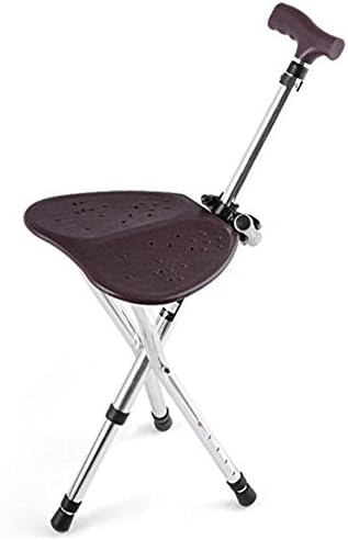 Multi - function Adjustable Walking Cane Seat Portable Fishing Rest Stool Built-in LED Lights crutch for Elderly Disabled person etc