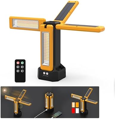 Projector de Construção LED com Bateria Solar com Tripé, Bateria de Capacidade de 13200 mAh, Foco de Trabalho Recarregável de 8000 Lúmens, Para Campismo, Trabalhos de Estúdio (Laranja sem suporte)