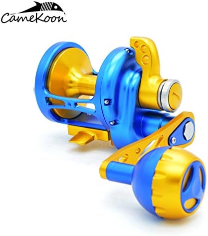 CAMEKOON TM Series Trolling Reel, Full Aluminum, Precision Machining of Metal Parts, 9+2 Shielded Stainless Steel Bearings, Lever Drag Conventional Saltwater Fishing Reel