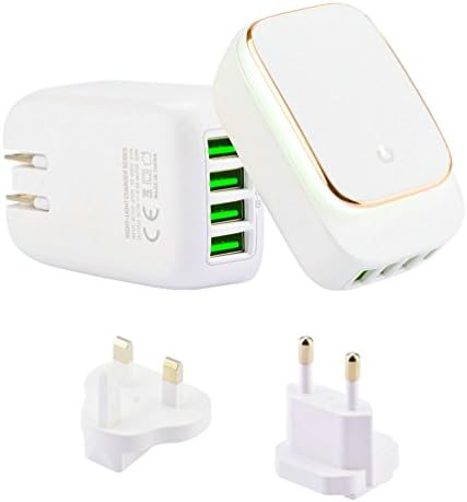 Viwind Universal Travel Adapter 220V to 110V Voltage Converter with 4.4A 4-Port USB Charging and UK/US/EU Worldwide Plug Adapter (White)