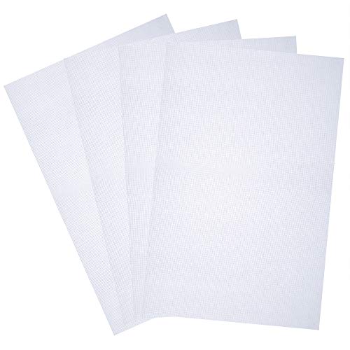 Caydo 4 Pieces 14 Count Classic Reserve Aida Cloth Cross Stitch Cloth (White)