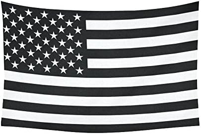 USA Flag Wall Art Home Decor, American Flag Black and White Tapestry Wall Hanging United State Flag