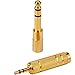 eBoot 2 Pack Headphone Adapter 6.35 mm (1/4 Inch) Male to 3.5 mm Female Stereo Adapter Plus 3.5 mm Stereo Male to 6.35 mm (1/4 Inch) Stereo Female, Gold Plated