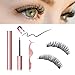 Magnetic Eyelashes and Eyeliner Kit, 5 Pairs of Natural Soft False Eyelashes and Delicate Smooth Eyeliner, Thick Curly Lashes with Waterproof Texture, Easy to Wear and Reusable.