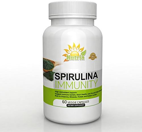 Spirulina Immunity Capsules By Nutria - 60 Veggie Capsules (2 Month Supply)