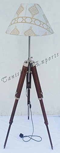 DESIGNER LIVING ROOM TRIPOD FLOOR LAMP STAND WOODEN LAMP STAND