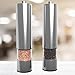 Electric Salt and Pepper Grinder Set | Battery Operated | Electronic Pepper Shakers (2) | Adjustable Coarseness Level | One Handed Use | Stainless Steel Mills | Automatic LED Light | Ma Maison Co.