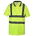 SHORFUNE High Visibility Polo Shirt with Reflective Strips, Yellow, ANSI/ISEA Standards, L